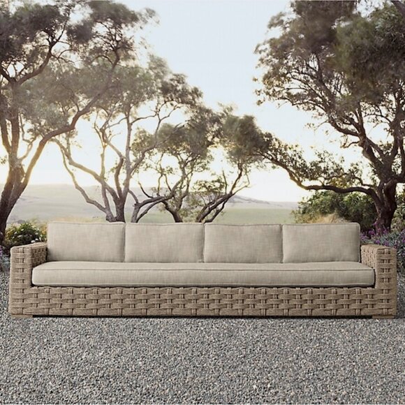 RH Restoration Hardware Rutherford 121" Charcoal Outdoor Sofa Cover Only - Picture 1 of 13